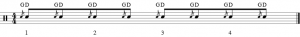 Rudiment batterie - Fla droit