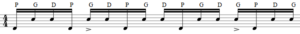 linear funk groove grosse caisse + caisse claire + accent
